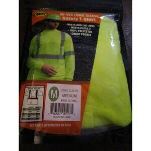 Forester Men's Class 2 High Visibility Yellow Long Sleeve Safety T-Shirt Medium
